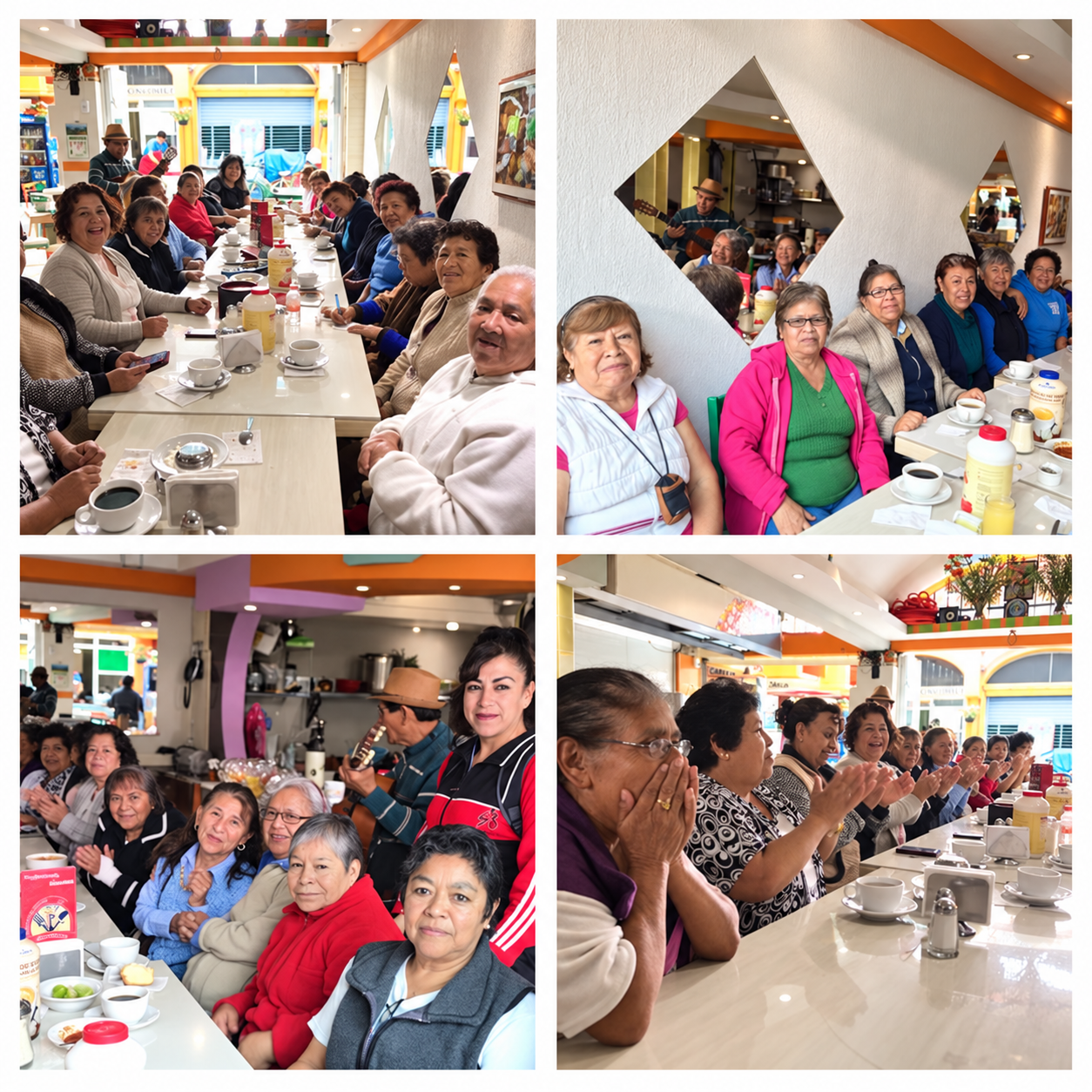 Collage de reuniones y celebraciones en La Cazuela