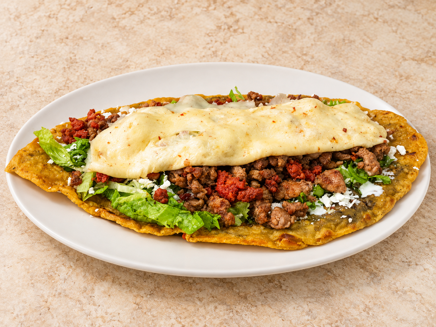 Huarache especial de La Cazuela de Consuelo